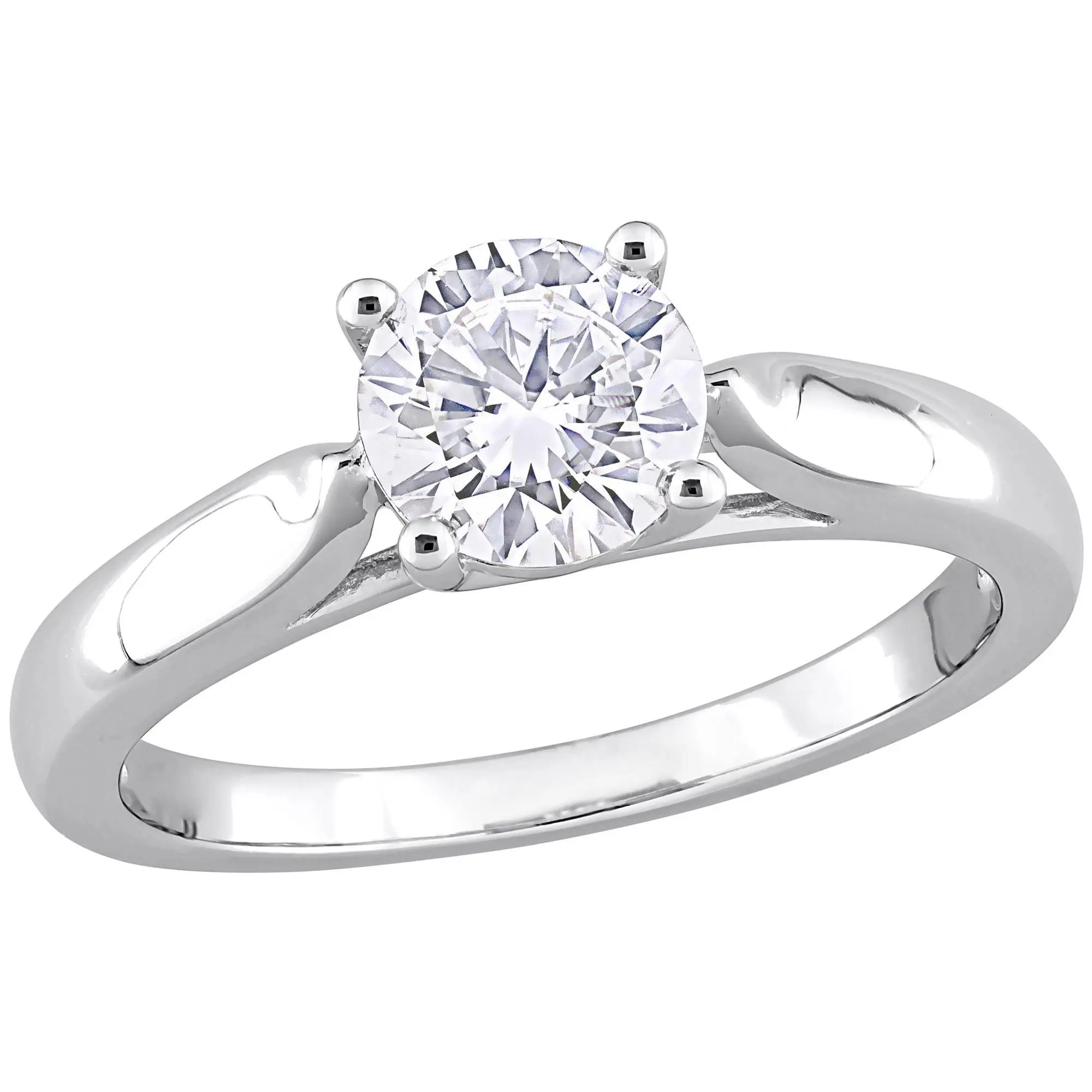 MoissanIce Moissanite 1.00 cttw Solitaire Ring, Sterling