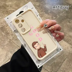 Soft Phone Case Compatible with Samsung Galaxy S23 Ultra S24 Plus S25 S22+ Plus Shockproof Drop Protection Rugged Durable Monkey's Positive Message Silicone Cover