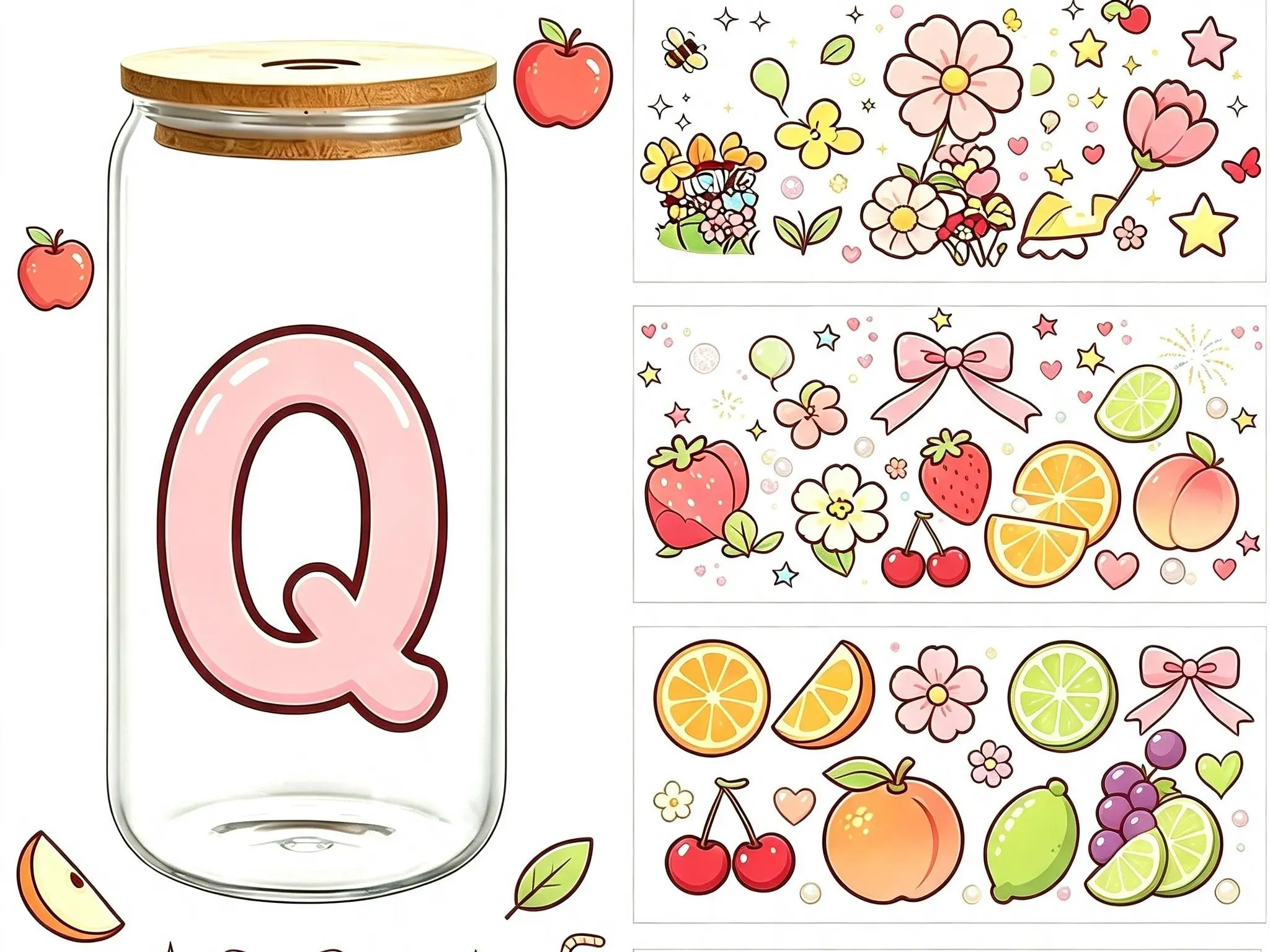 Q-BOX-10PC-16OZ -SUV DTF Cup Wrap Decals -  UV Decal Film Craft Supplies for 16oz Cups, DIY Scrapbooking & Stamping Stickers for Adult Hobbyists