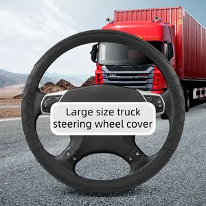Truck Steering Wheel Cover, Large Size Nappa Leather, Breathable Anti-Slip Grip, Durable and Comfortable, Ideal for Trucks, Automotive
