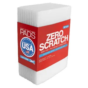 10 Pack of 6 x 9 White Non Scratch Non-Woven Pads for Buffing Cleaning Polishing and Multi Purpose Use in Your Home Workshop or DIY Garage Shop