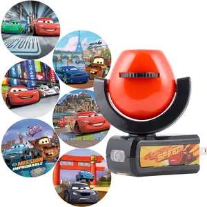 Projectables Disney Pixar Cars Light Sensing 6-Image LED Night Light, Black