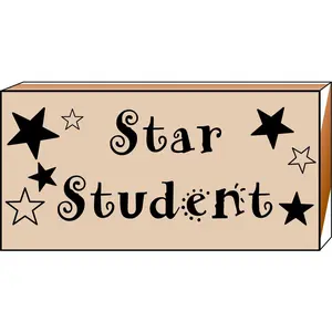 SHAPES ETC. Teacher's Classroom Stamp - 2" x 1 3/4" Star Student, Encourages Good Work Habits for Students