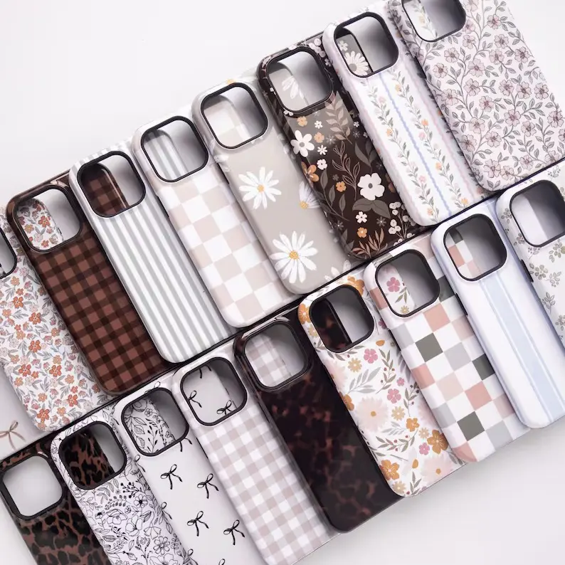 Cute Aesthetic Design Tough Phone Case Collection Protective Cover for iPhone 17 16 15 14 13 12 Pro Max Mini Samsung S26 S25 S24 S23 S22 S21 Ultra Plus FE MagSafe compatible