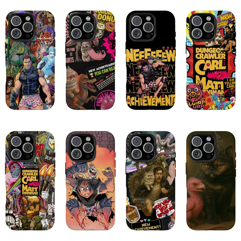 Dungeon Crawler Carl Bookish Custom Casing - TPU+Shell Dual-Layer Anti-Drop Shockproof Cover with Screen Protector, Comfortable Grip, Full Access, Wireless Compatibility for iPhone/Samsung Devices, Protection Gift Idea