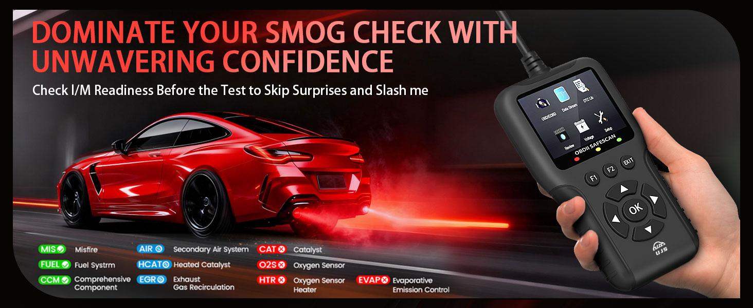Enhanced Universal OBD Scanner, Check Engine Code Reader + Fault Codes, Live Data, I/M Readiness, Battery Voltage Check, Read & Clear Error Codes for All OBDII Protocol Car +