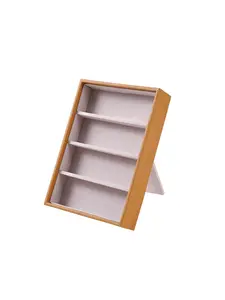 Multi-Compartment Wooden Eyewear Case, Velvet Lining Anti-Scratch, Fits Sunglasses, Home/travel Use, Elegant Design, Dustproof, Spring/summer Essential