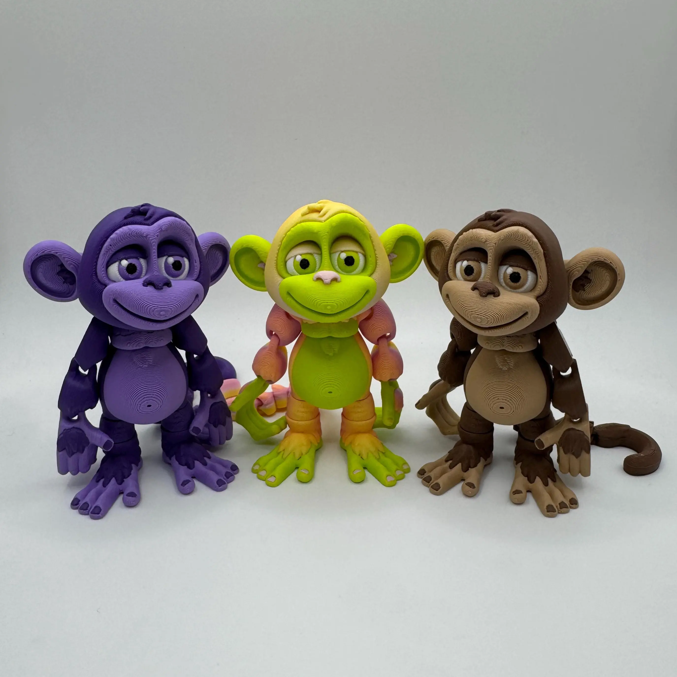 3D Printed Articulated Monkey with Optional Tree Stand & Banana Prop