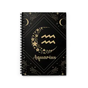Aquarius Notebook, Aquarius Journal, Zodiac Journal, Notes, Craft Journal, Spiral Notebook Ruled Line, Goal Tracker, Dream Journal, Story Starter, Grocery Notebook