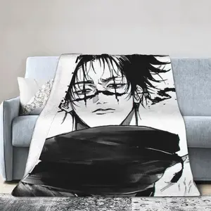 Jujutsu Kaisen Choso Manga Panel Flannel Blanket | Black & White Ink Anime Throw
