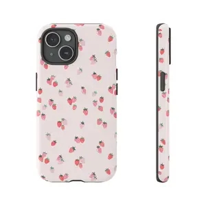 Pink Strawberry Phone Case, Protective Cover  for iPhone17 ProMax 161514131211 Plus