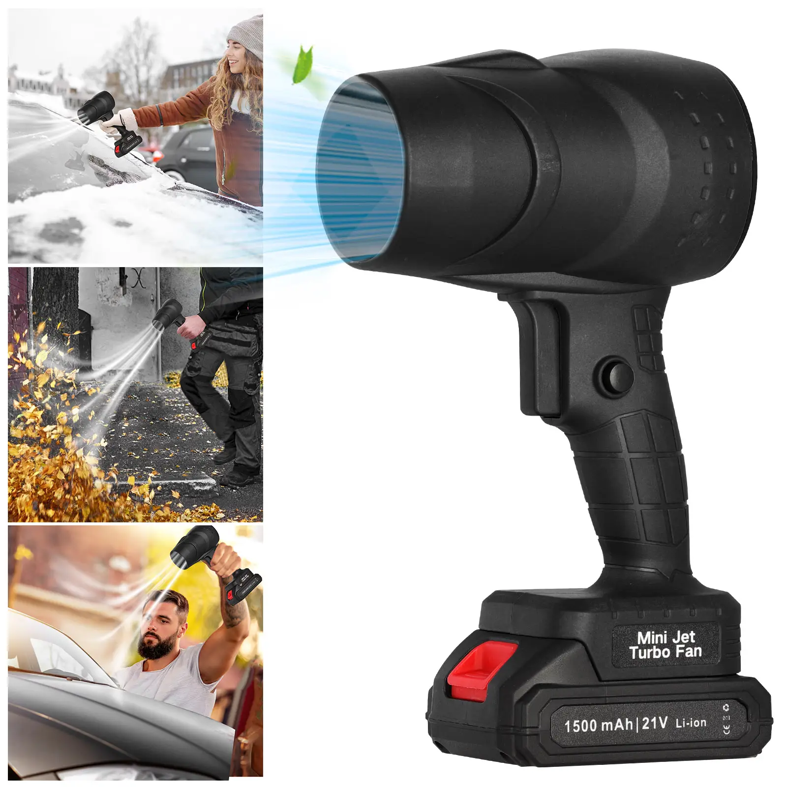 JOYYE Turbo Jet Blower, Cordless Dust Air Blower, Portable Super Power Leaf Blower, Handheld Car Dust Cleaning Drying, Snow Removal, Outdoors