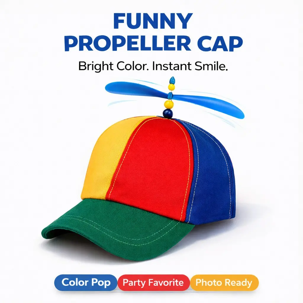 Multicolor Propeller Windmill Hat, Fun Crazy Baseball Cap