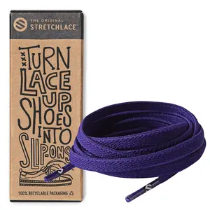 Purple Flat Elastic Stretchable Shoe Laces Footwear Comfort