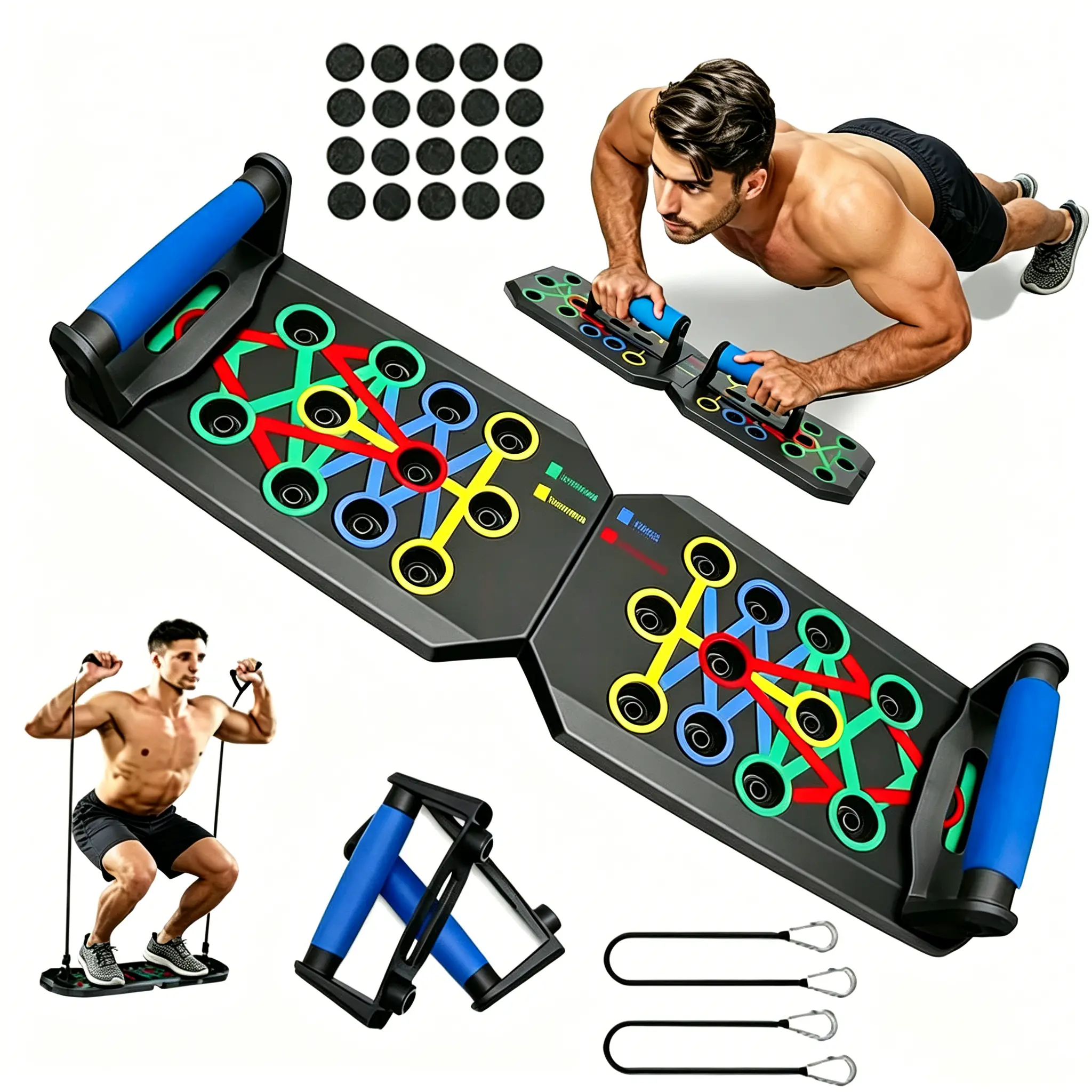 【Summer Sale Deals】2026 Upgraded- Calisthenics Push Up Board - Folding Push Up Stand, Portable Home Gym Fitness Equipment for Men & Women, Abdominal-Chest Muscle Training, Upper Body Strength Building, Ab Workout Tool.