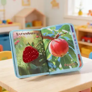 Baby Touch Book Fruit Plant, Montessori Theme, Washable, Interactive Learning, Early Education Storybook, Birthday Gift