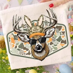 Youth & Adult Easter Egg Hunter Sweatshirt, Backward Cap Deer Buck Graphic Shirt,Youth Boy Girl Egg Hunt Outfit, Cute Spring Easter Apparel