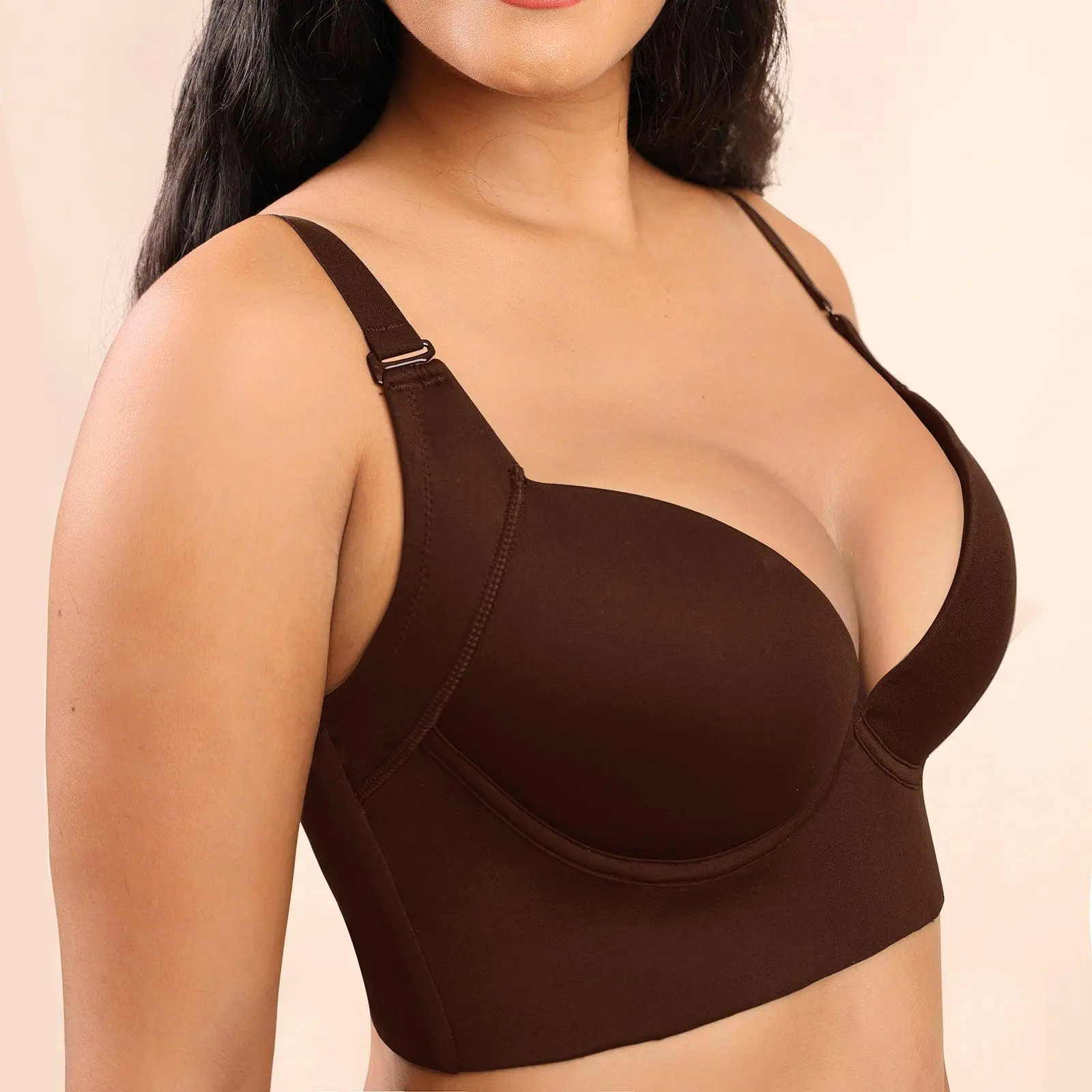 FeelinGirl Women's Underwire 1-Piece Bra - Nylon, Adjustable, Smooth, Hook-and-Eye Closure, Comfortable Everyday Basic Underwear for Parties, Hand Wash Only