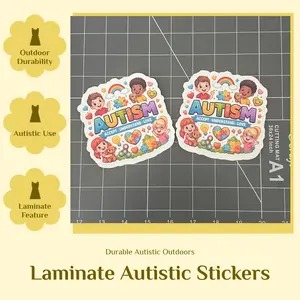 3.5" Laminated Autism Stickers, Outdoor Durable, Enhanced Protection, Ideal for Autism-Related DIY, Scrapbooking & Stamping Projects