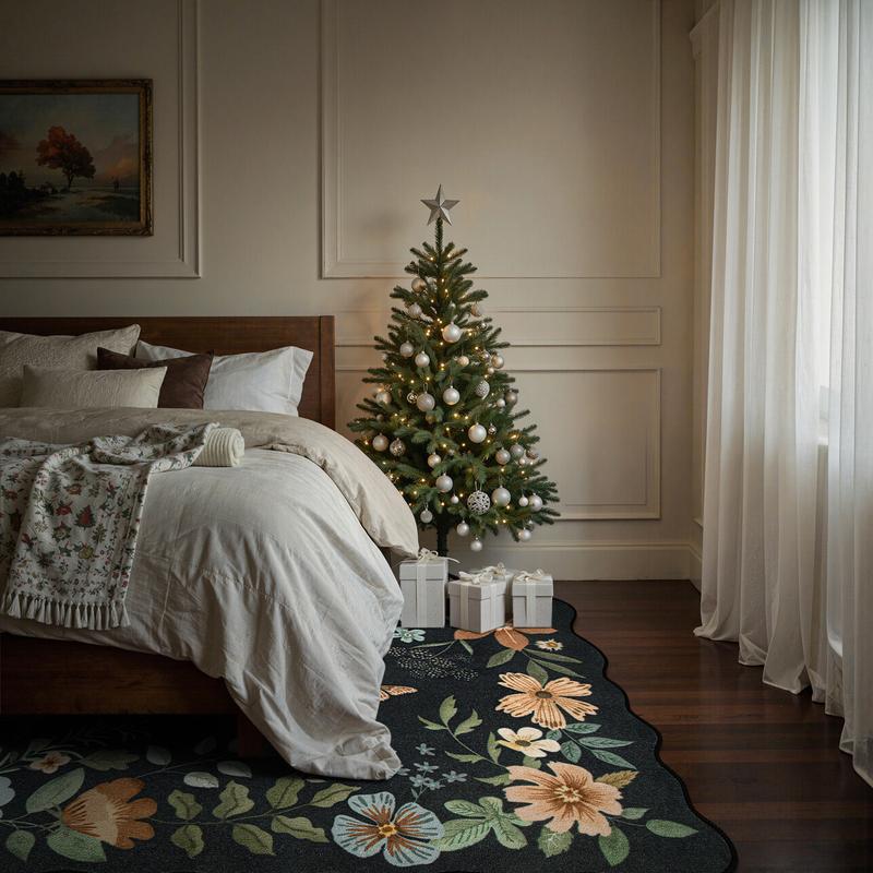 Lahome Flower Washable Area Rugs, Non-Slip Soft Rug for Dining Room, Living Room, Bedroom and Kitchen, Spring Rugs for Decor