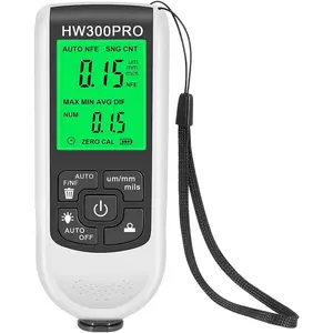 Digital Coating Thickness Gauge ABS with Portable Rope Automatic Shutdown Function Paint Coating Meter for Outdoor White