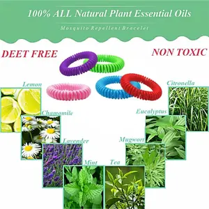 10 PCS Portable Mosquito Repellent Bracelet, Insect Bug Guard Wristband for Outdoor Camping Hiking Travel, Effective Pest Control for Adults & Kids
