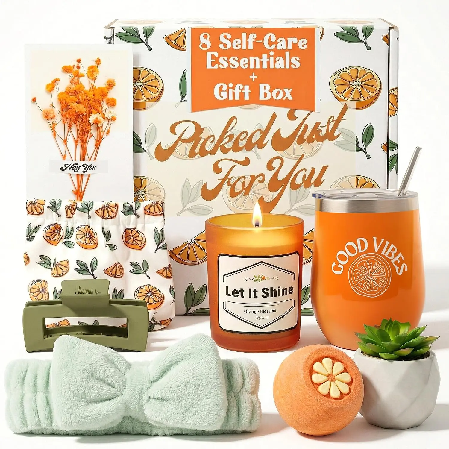 Fall 2026 Halloween Gift Sunny & Wise Get Well Soon Gift Baskets - Care Package Essentials Set Of 8 | Comfort Items, Bath Essentials, Reusable Tumbler, Thoughtfully Curated to Bring Comfort, Love, Encouragement and Positivity Box