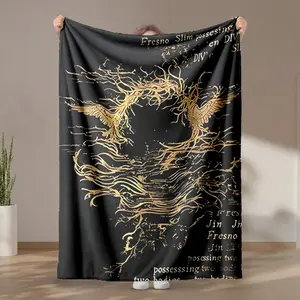 1 piece Eminem "Slim Shady" Classic Album Visual Design themed flannel blanket - Flannel weaving craft, a super-soft comfortable fluffy blanket, suitable for beds and sofas, all-season use, modern geometric pattern, digital print, machine washable