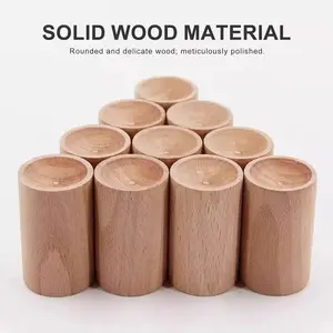 6 Pcs Beech Wood Essential Oil Diffuser Handcrafted Wooden Aromatherapy Diffuser Round Fragrance Diffusers for Home Bedroom Office Spa Car Air Freshener Decoration