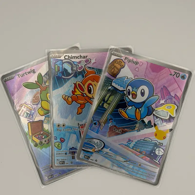 Pokemon TCG Series 1 First Partner Illustration Promo Set - Piplup, Chimchar, Turtwig