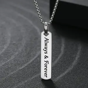 AS568 Valentine's Day gifts Personalized Name Necklace for Men StainlessSteel Custom Necklace for Men, Anniversary Gift forBoyfriend