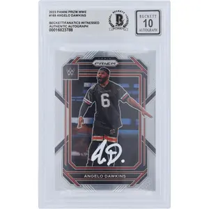 Angelo Dawkins WWE Autographed 2023 Panini Prizm White Ink #169 Beckett Fanatics Witnessed Authenticated 10 Card - Fanatics Authentic Certified