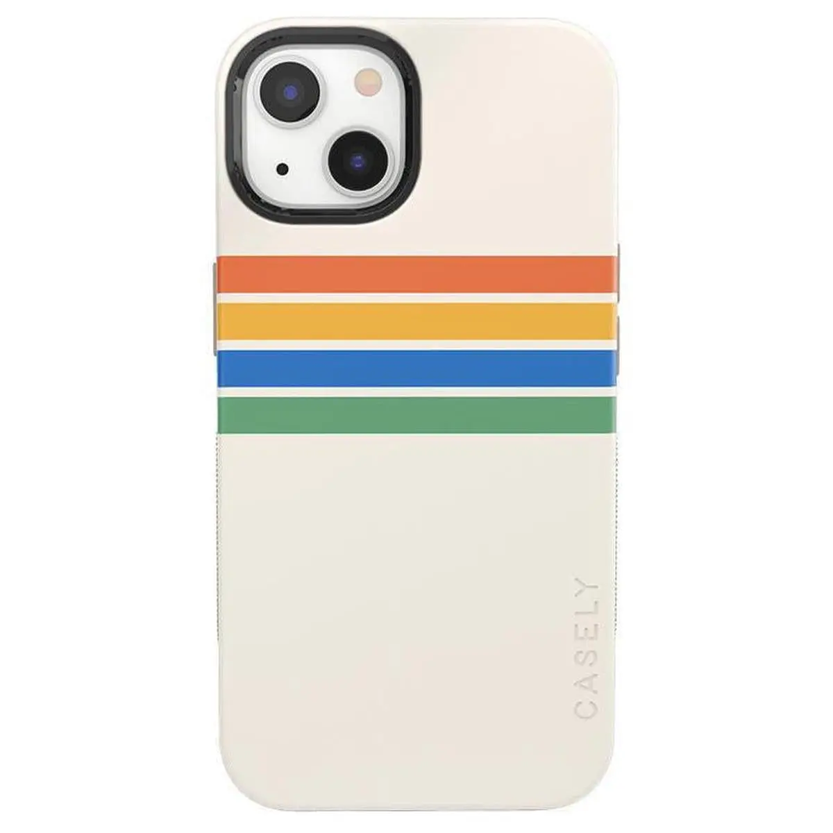 Casely iPhone 13 Case | Totally Groovy | Rainbow Stripes Color Block | Bold Protective Design | Compatible with MagSafe