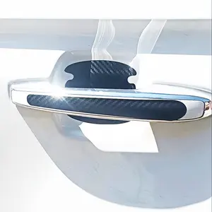 4/8pcs Carbon Fiber Door Bowl Stickers, Easy Installation, Protects Car Door Handle Paint, Practical Vehicle Protection Accessories