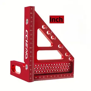 3D Multi Angle Measuring Ruler, 45/90 Degrees Metric Aluminum Alloy, Precision Tool for Woodworking & DIY Projects, Woodworking Square Protractor