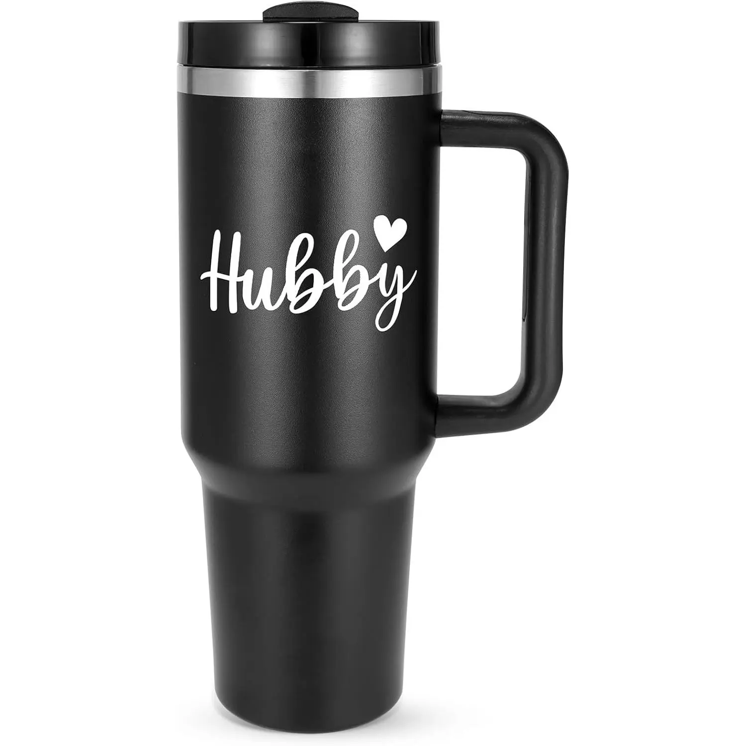 Wifey & Hubby Tumblers Set for Couples, Bride & Groom Stainless Steel Insulated Tumbler with Straw & Handle, 40 oz Travel Mug Tumbler for Engagement Wedding Gifts, Cups for Bridal Shower Anniversary 40 OZ Stainless Steel Tumbler