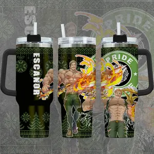 [Seven Deadly Sins] Escanor ''The One'' Who Decided That? 20oz & 40oz Tumbler With Handle – Anime Gaming Stainless Steel Cup, Insulated Iced Coffee Mug, Aesthetic Design, Trendy Drinkware, Daily Use, Fan Favorite, Gift For Otaku & Anime Fans