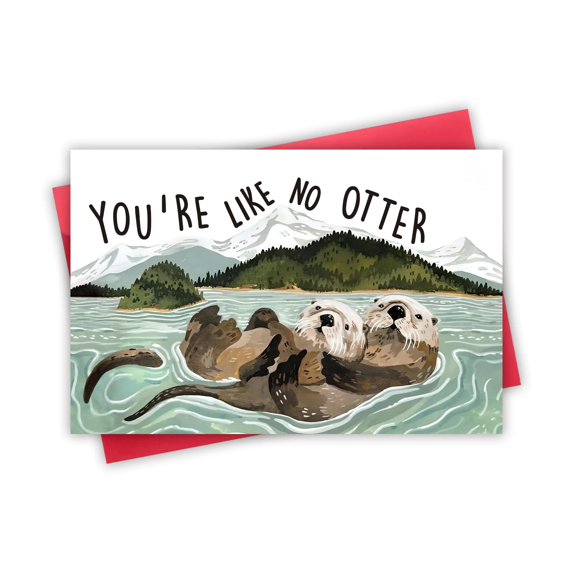 1PC Valentine's Day Card for Boyfriend Girlfriend Husband Wife Fiance, Otter Valentines Day cards Gifts for Him Her, Cute Anniversary Day Card Gift, You’re Like No Otter