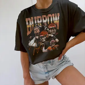 Joe Burrow Graphic Bootleg Rap Hip Hop Shirt - Comfort Colors 1717 & Gildan 5000 - Joey B Vintage Tee, Joe Shiesty Football Shirt, Retro Game Day Top, Fan Gift