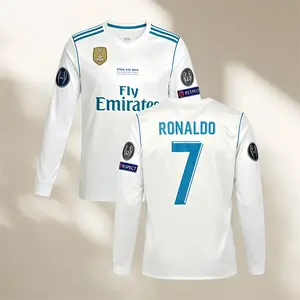 17–18 Home White No. 10 Ronaldo Long-Sleeve Soccer Jersey