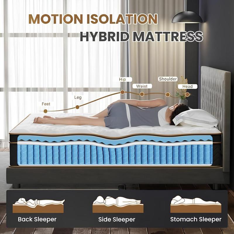 Clearance Sale | Final Stock | Hybrid Mattress 2.0 10–14 Inch Mattress in a Box, Memory Foam & Individual Pocket Springs, Motion Isolation, Pressure Relief, Queen Bed Mattress