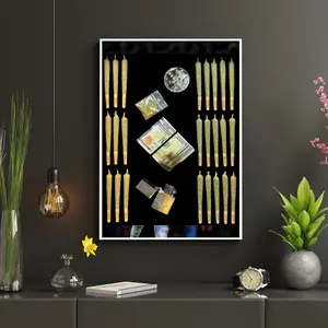 Fake Joint Art Poster - Reggae Weed, Inspired Display - Marijuana Art Pieces - Artist Replica of Cannabis Culture - POSTER NO FRAME