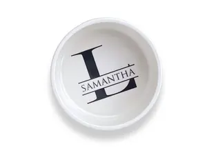 Susabella Monogram Ceramic Ring Bowl - Personalized Trinket Bowl with Elegant Monogram Design for Jewelry Storage