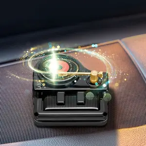 Creative Solar Aroma Diffuser Car Dashboard Piano Rotating Perfume Fragrance Sheet Vintage Record Interior Decoration