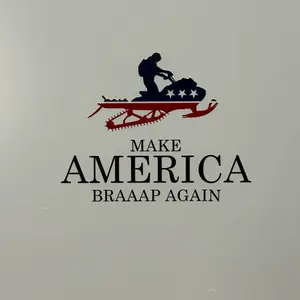 Make America Braaap Again - Patriotic Snowmobile Decal for Vehicle Decoration