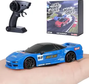 ARRIS 1/64 Mini RC Drift Car 4WD, Micro Remote Control Drift Car with LED Lights, 2.4GHz Dual Speed Pocket Stunt RC Car for Adults & Kids, RTF Hobby Grade