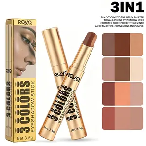 3-in-1 Long-Lasting Shadow Stick One-Stroke Buildable Color Creamy Blendable Core Stackable Shimmer Effect Smooth Glide Flawless Finish Everyday Essential for Natural to Glamorous Looks - Makeup, Eyeshadow