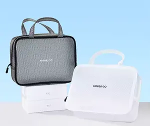 [Fashion New Arrival] MINISO / MINISO Multifunctional Storage Bag, Handheld Travel Portable Mesh Toiletry Bag, Square Travel Bag