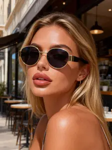 Unisex Y2K Trendy Oval Glasses, Vintage Sunglasses, Classic Shades, Vintage Classic Style, Durable Streetwear Accessories, Perfect for Daily Use, Parties, Gifts, Beach Vacations