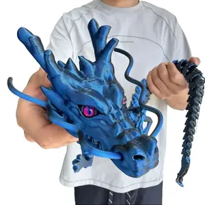 【Black and Blue】 35.45-inch 3D Printed Dragon